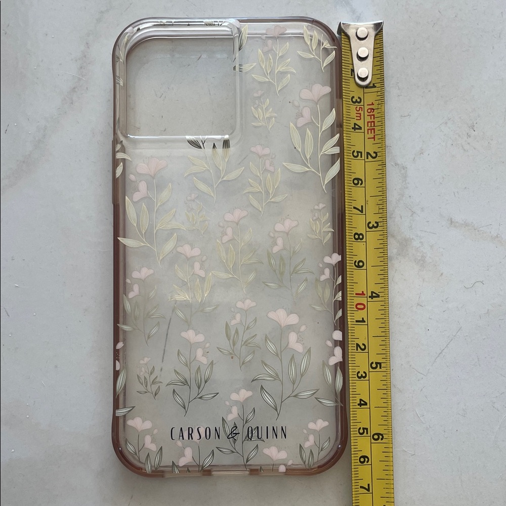 Floral Clear Phone Case - Pink and Green